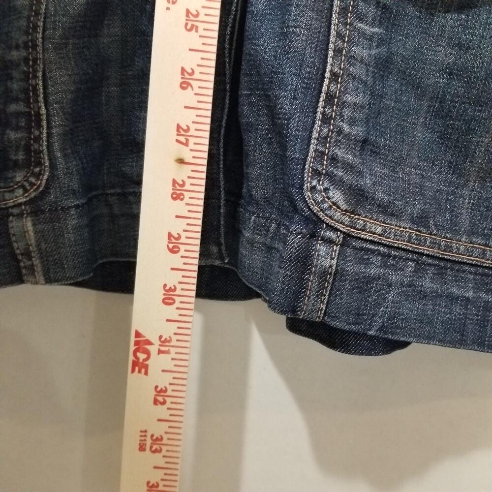 7 For All Mankind Denim Jacket Womens Large Blue Belted Utility Longline Safari - Picture 7 of 8
